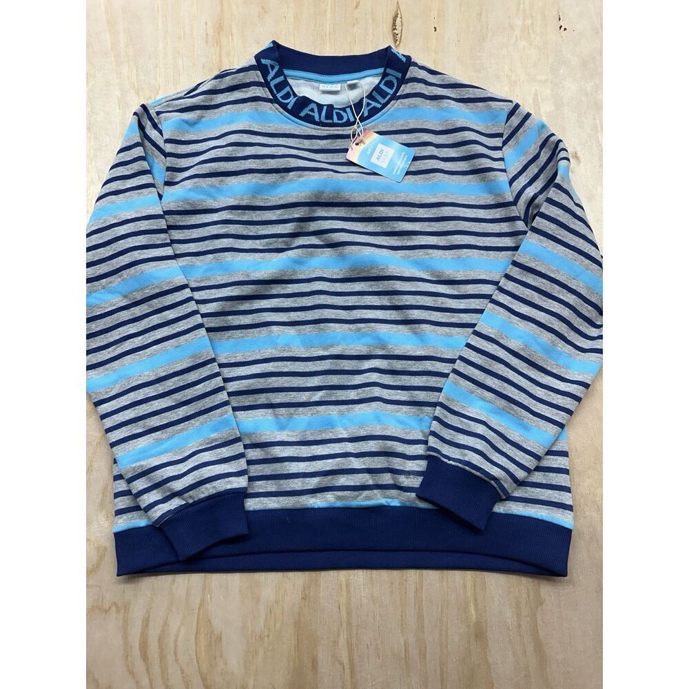 Aldi Gear Large Unisex Crew‎ Neck Sweatshirt Fleece Blues Large L